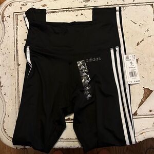 Adidas Black tights with White Stripes